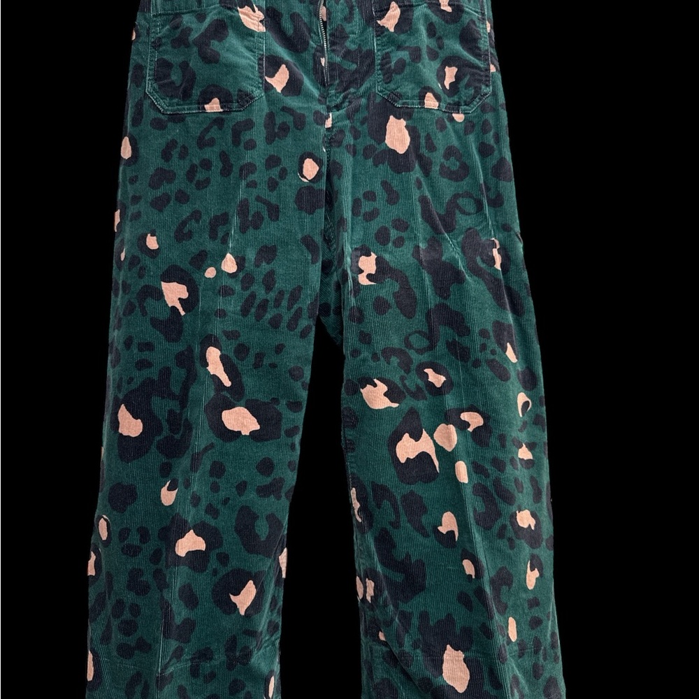 Leopard Print Green Pants